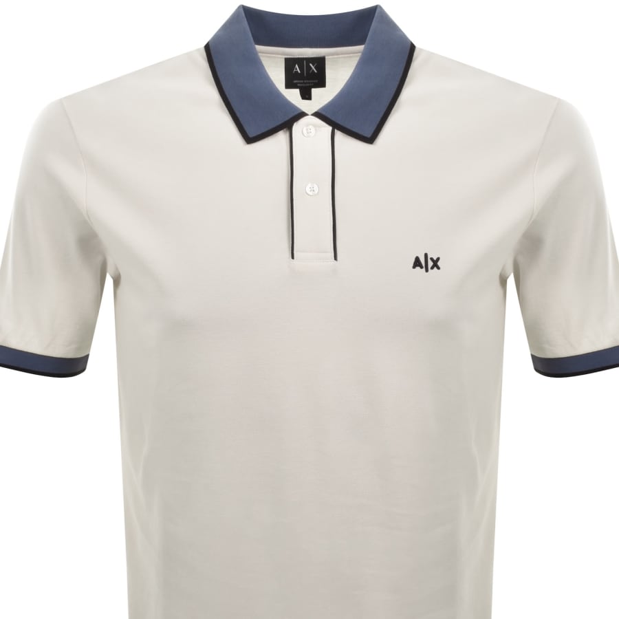 Image number 2 for Armani Exchange Polo T Shirt Cream