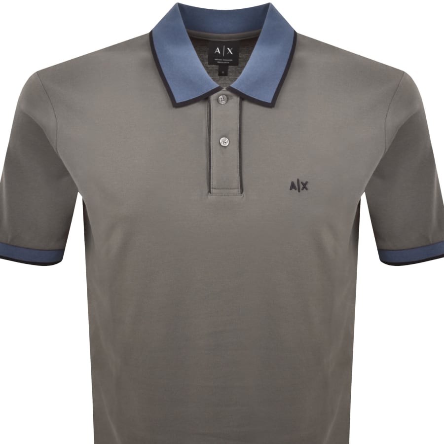 Image number 2 for Armani Exchange Polo T Shirt Falcon Grey