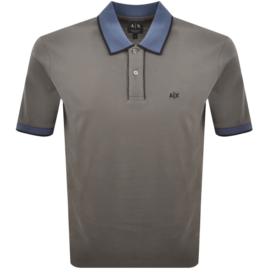 Image number 1 for Armani Exchange Polo T Shirt Falcon Grey