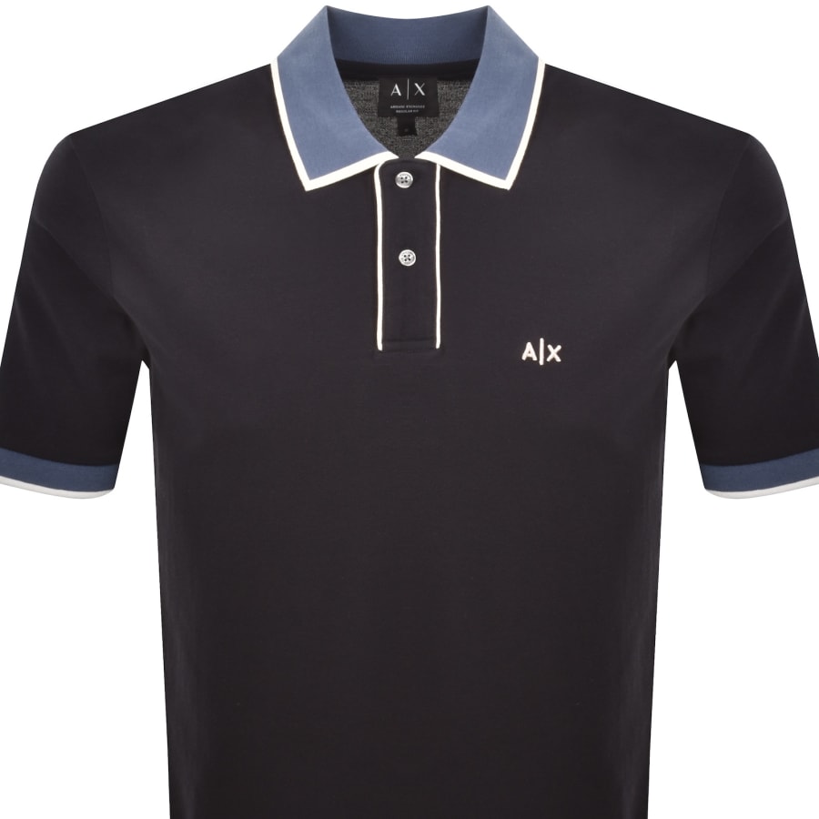 Image number 2 for Armani Exchange Polo T Shirt Deep Navy