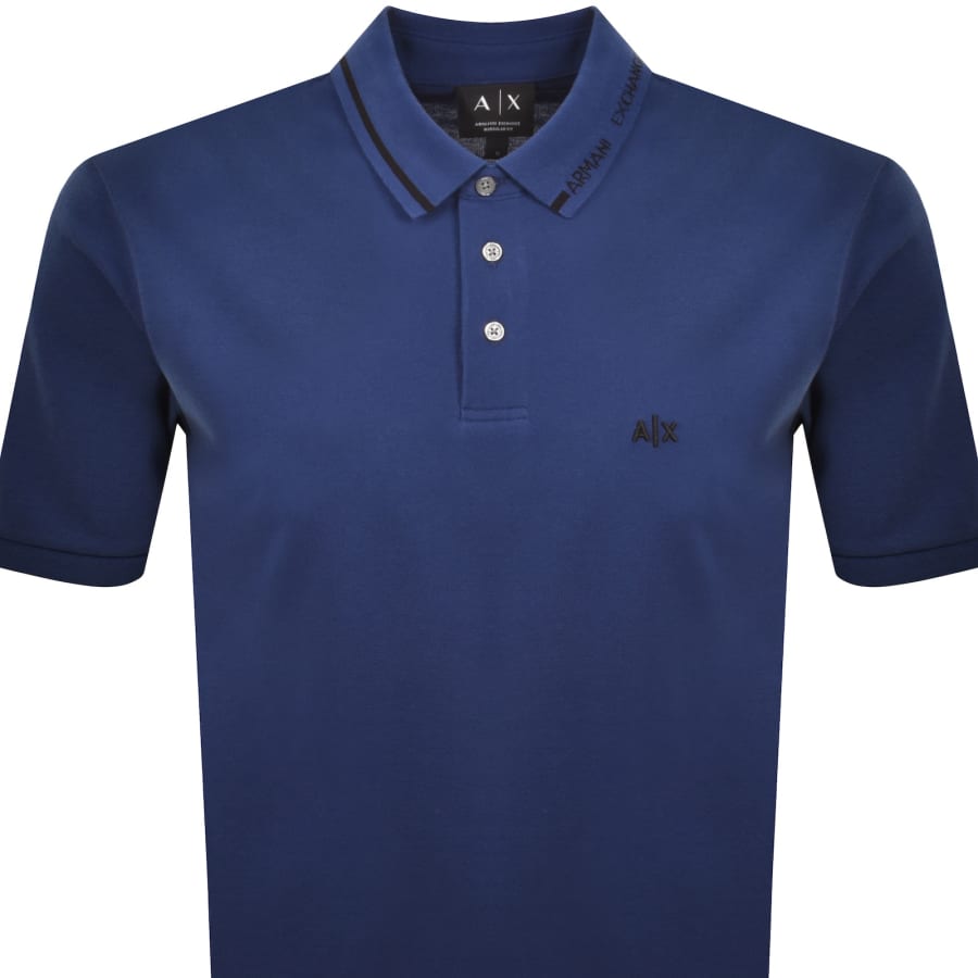 Image number 2 for Armani Exchange Polo T Shirt Blue