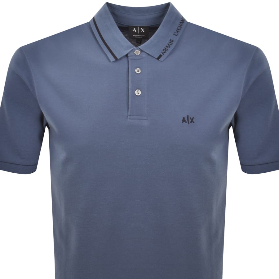 Image number 2 for Armani Exchange Polo T Shirt Blue