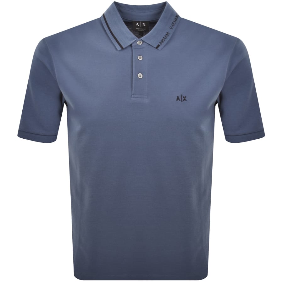 Image number 1 for Armani Exchange Polo T Shirt Blue