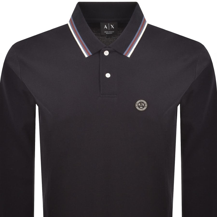 Image number 2 for Armani Exchange Polo T Shirt Deep Navy