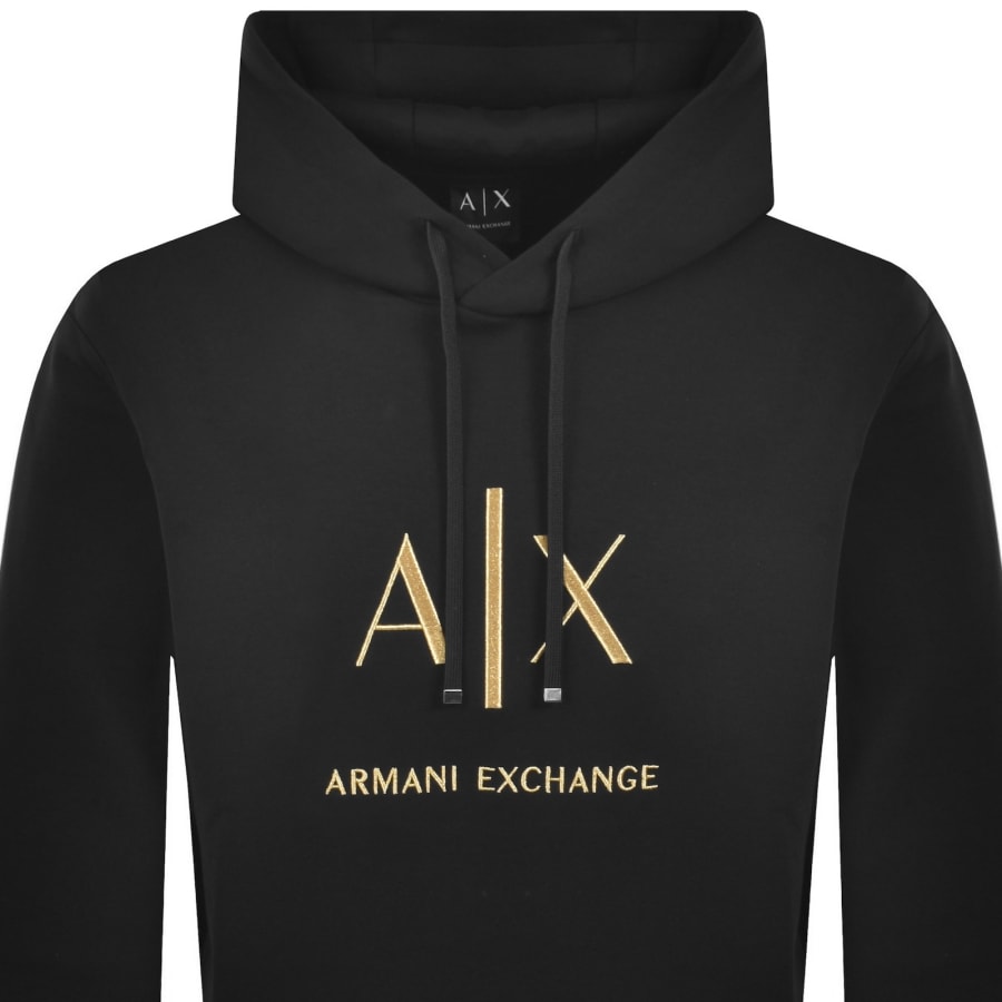 Image number 2 for Armani Exchange Logo Hoodie Black