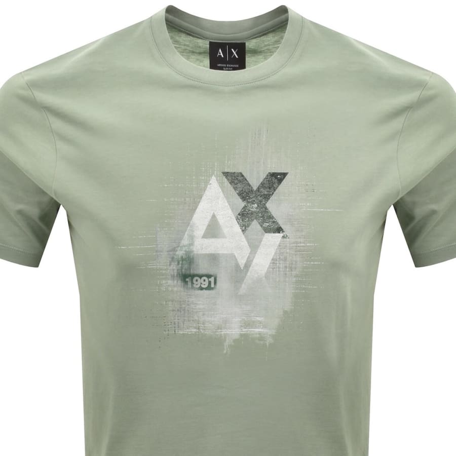 Image number 2 for Armani Exchange Logo T Shirt Green
