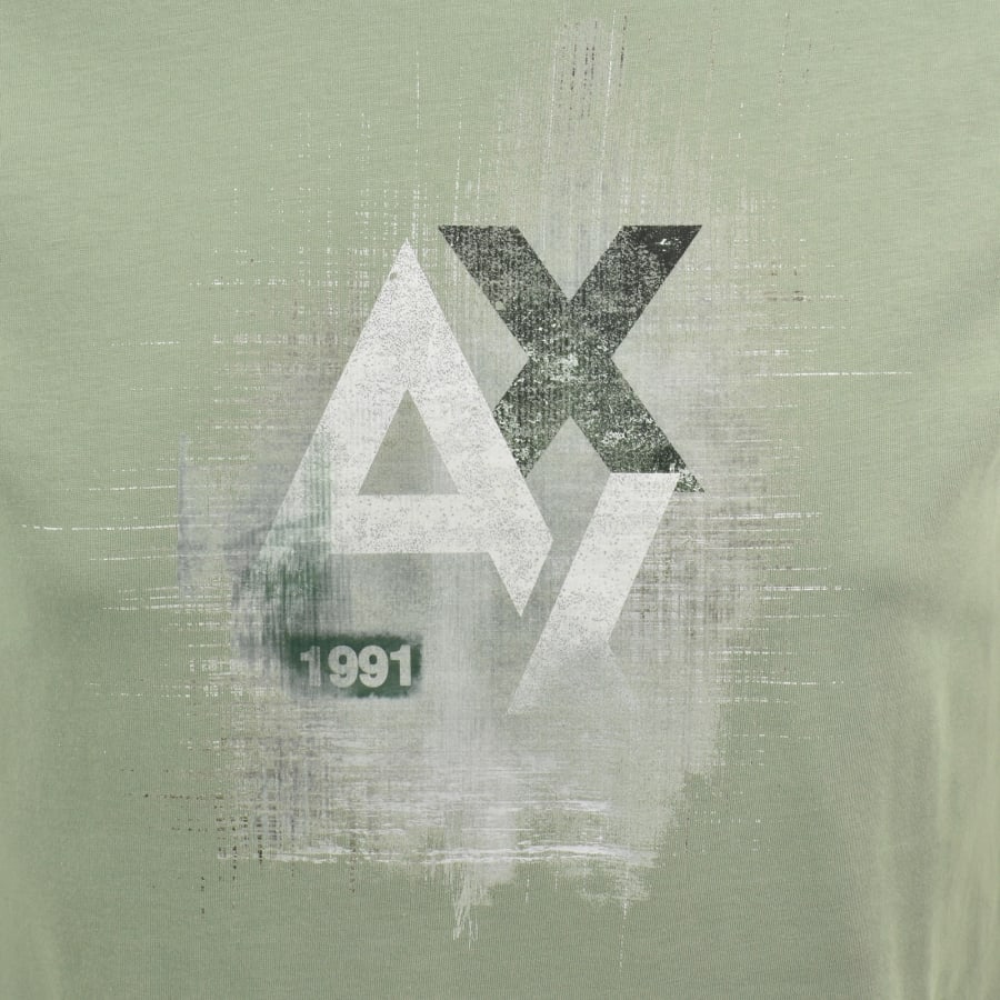 Image number 3 for Armani Exchange Logo T Shirt Green