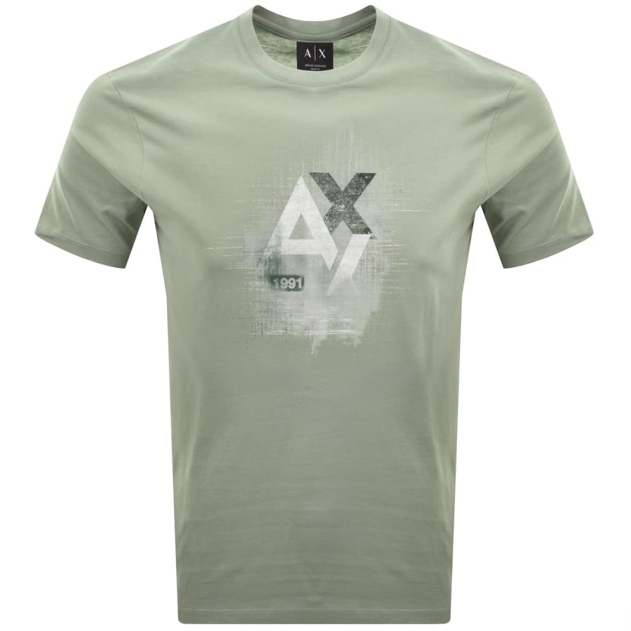 Image number 1 for Armani Exchange Logo T Shirt Green