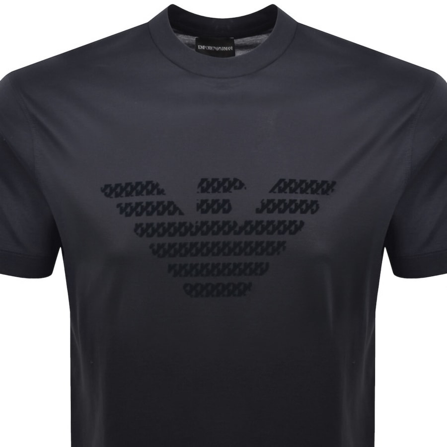 Image number 2 for Emporio Armani Flocked T Shirt Navy