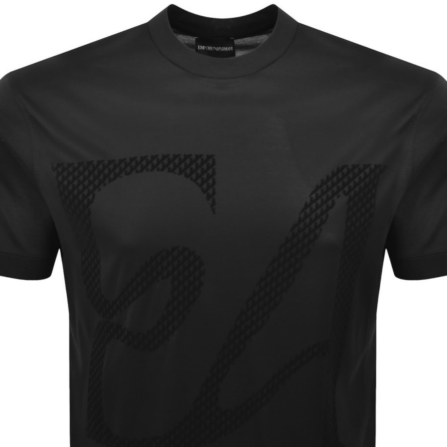 Image number 2 for Emporio Armani Flocked T Shirt Black
