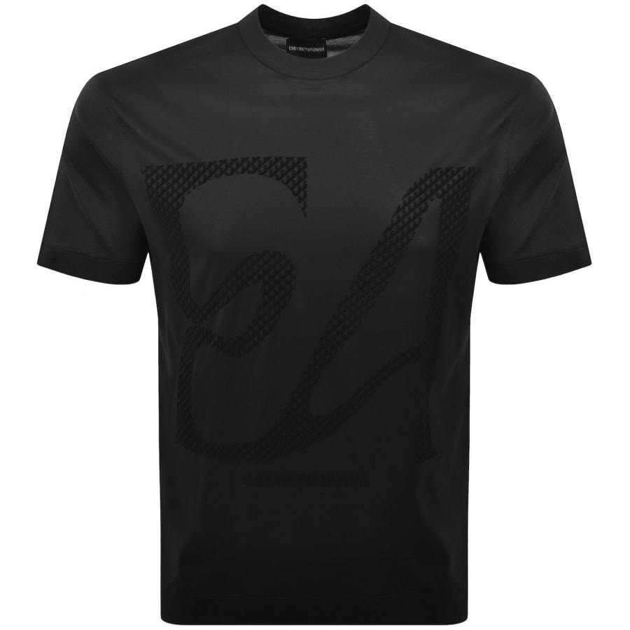 Image number 1 for Emporio Armani Flocked T Shirt Black