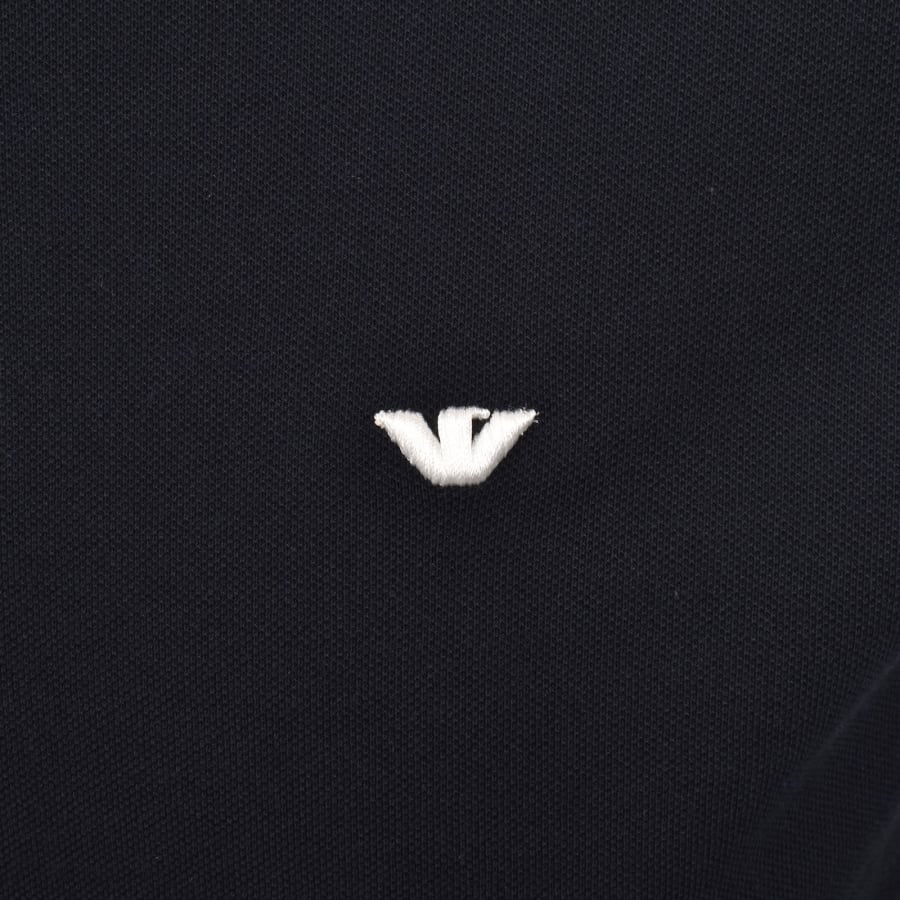 Image number 3 for Emporio Armani Long Sleeved Polo T Shirt Navy