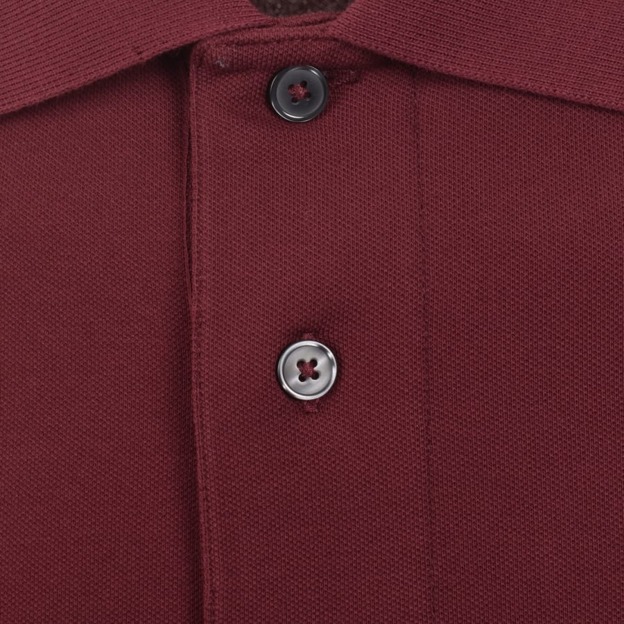 Image number 4 for Emporio Armani Short Sleeved Polo T Shirt Burgundy