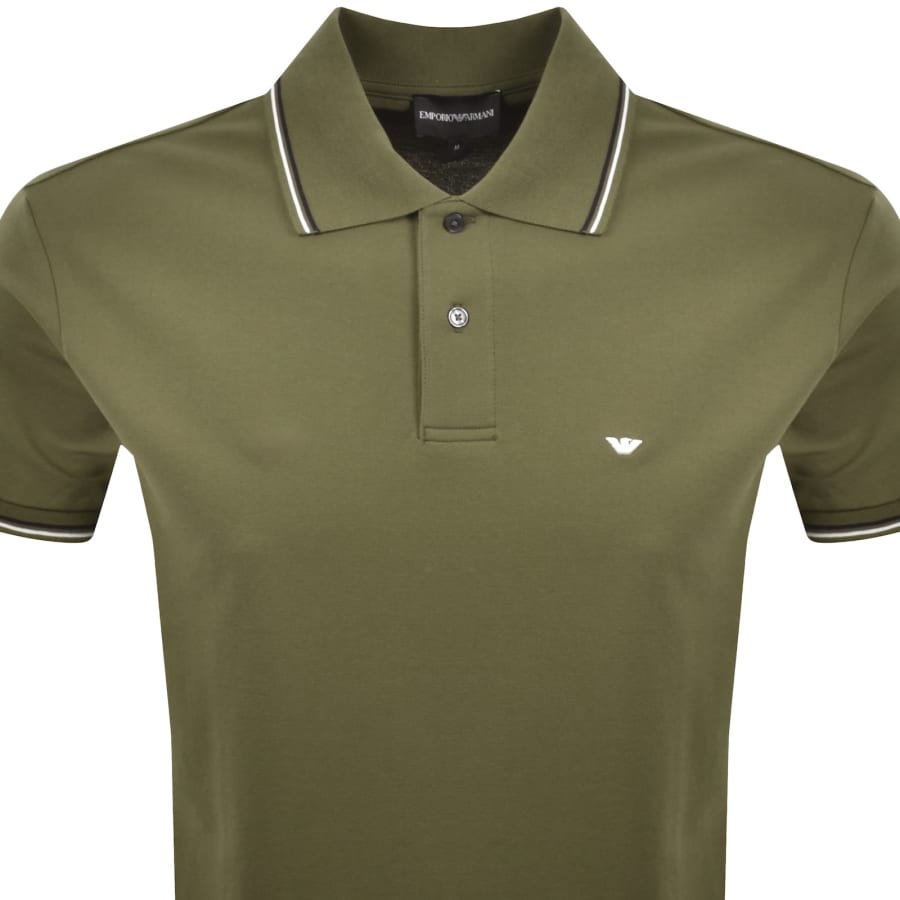 Image number 2 for Emporio Armani Short Sleeved Polo T Shirt Green