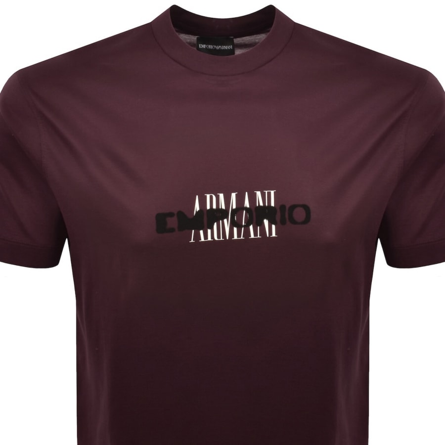 Image number 2 for Emporio Armani Logo T Shirt Brown