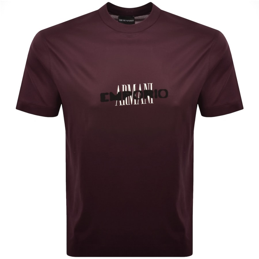 Image number 1 for Emporio Armani Logo T Shirt Brown