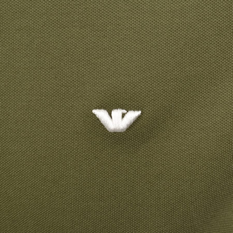 Image number 3 for Emporio Armani Long Sleeved Polo T Shirt Green