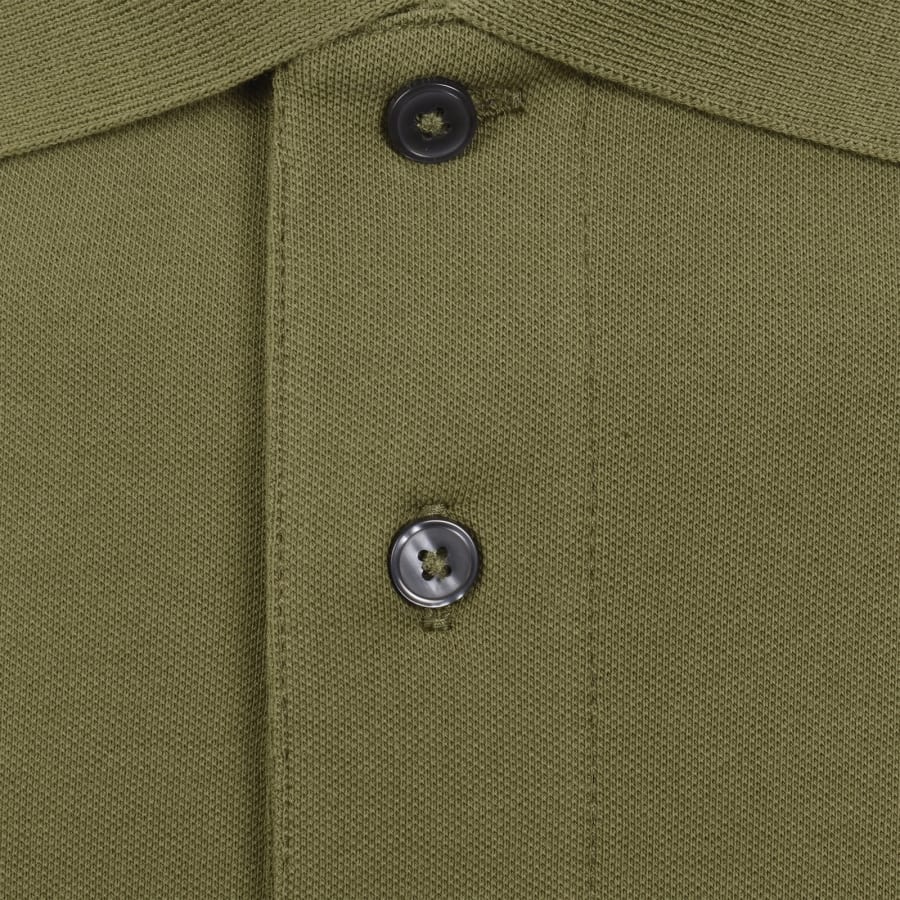 Image number 4 for Emporio Armani Long Sleeved Polo T Shirt Green
