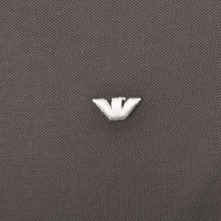 Image number 3 for Emporio Armani Long Sleeved Polo T Shirt Grey