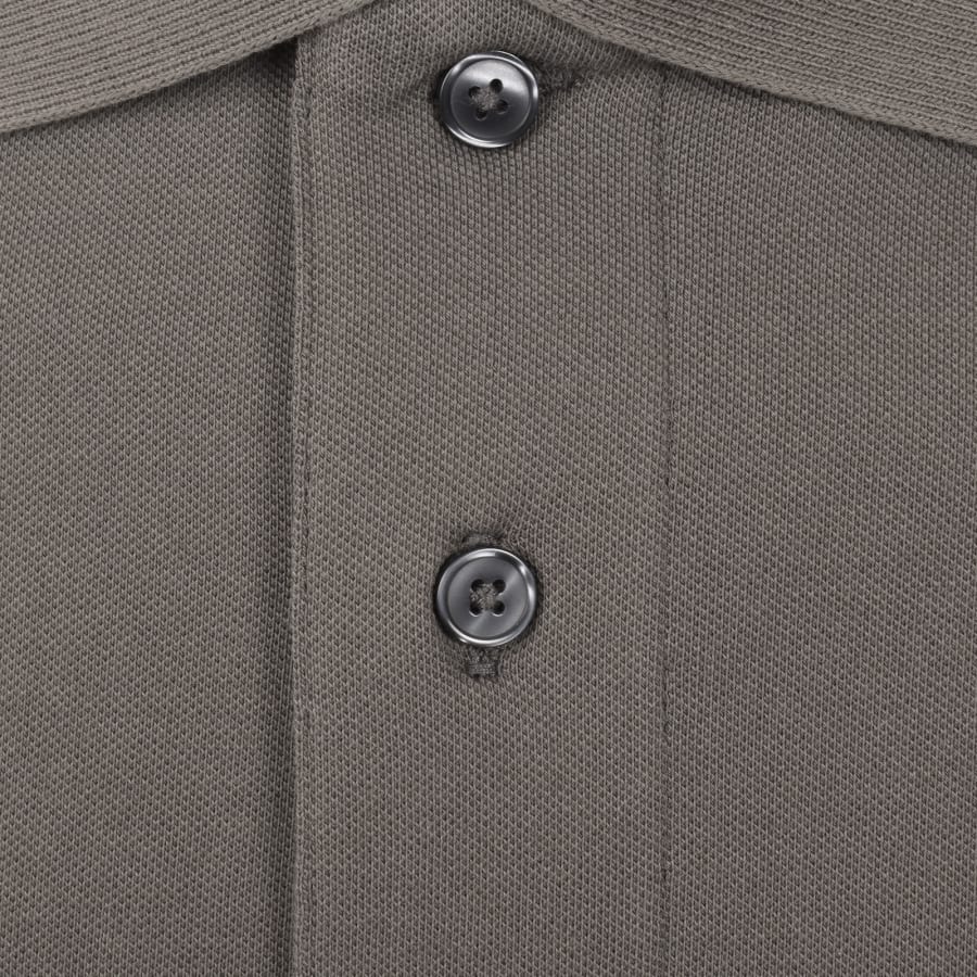 Image number 4 for Emporio Armani Long Sleeved Polo T Shirt Grey