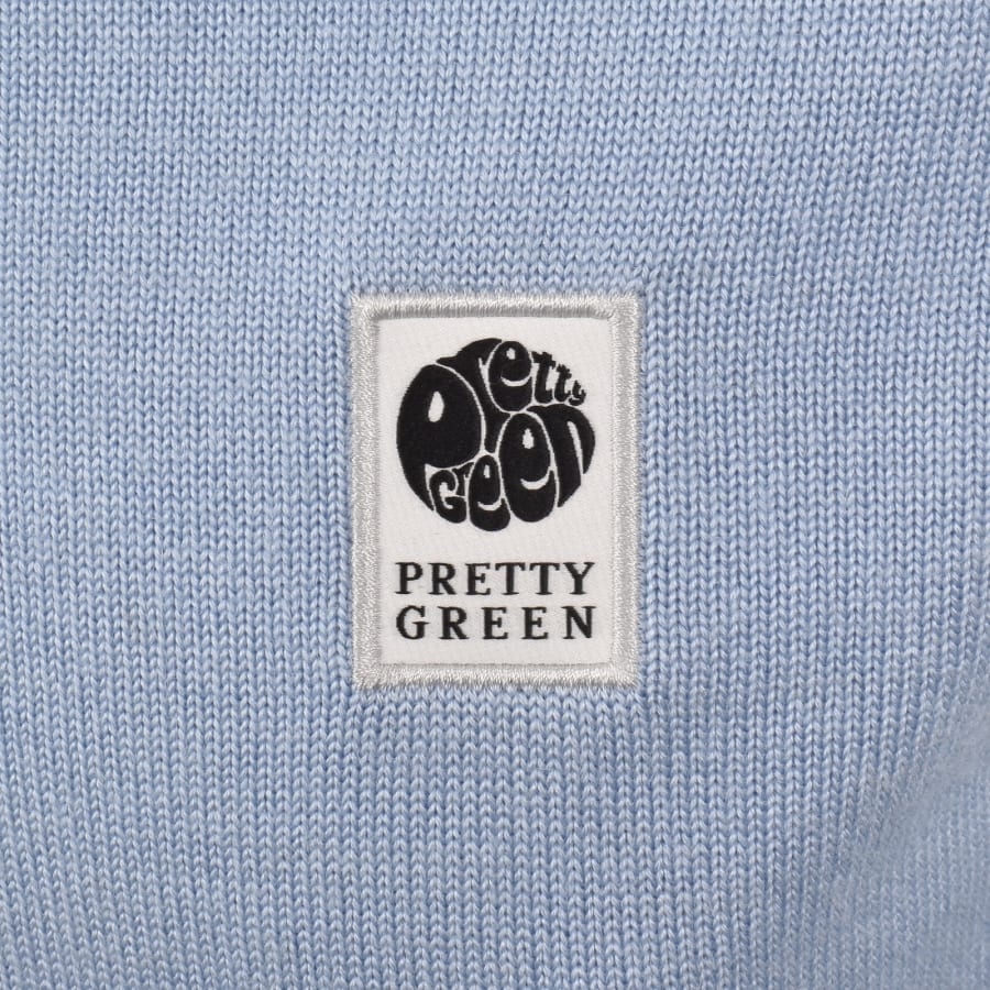 Image number 3 for Pretty Green Long Sleeved Knit Polo T Shirt Blue