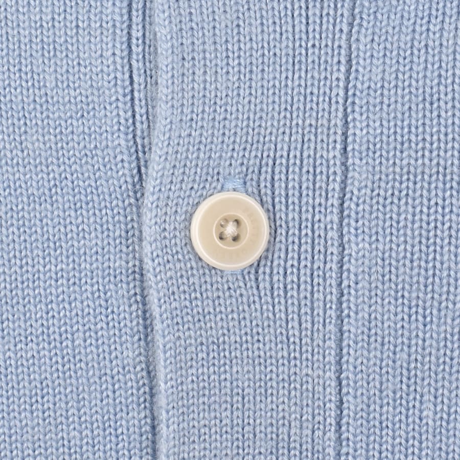 Image number 4 for Pretty Green Long Sleeved Knit Polo T Shirt Blue