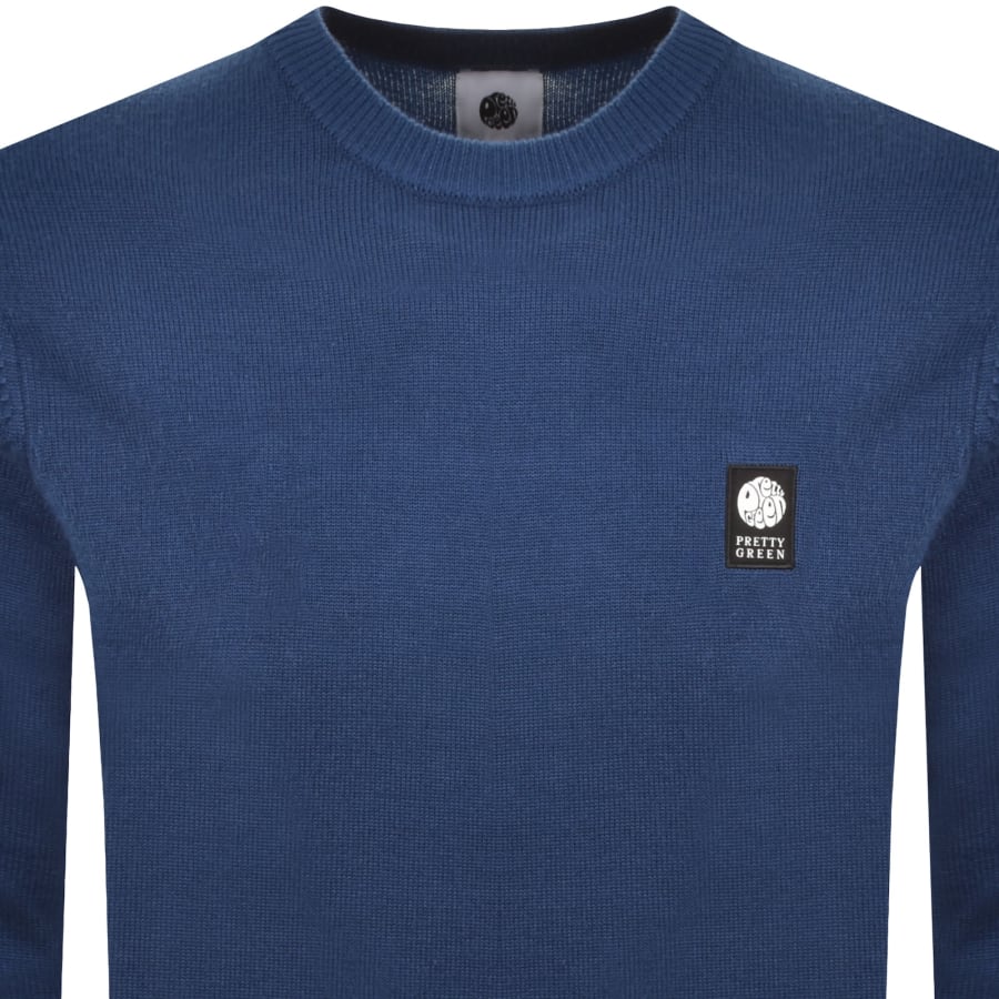 Image number 2 for Pretty Green Merino Blend Knit Jumper Blue