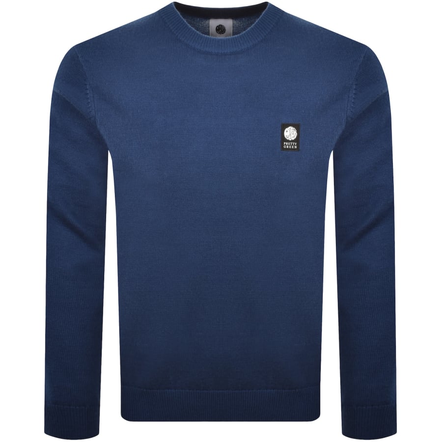 Image number 1 for Pretty Green Merino Blend Knit Jumper Blue