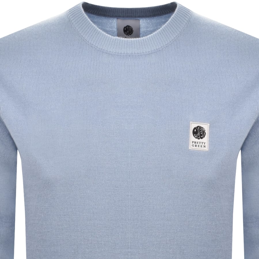 Image number 2 for Pretty Green Merino Blend Knit Jumper Blue
