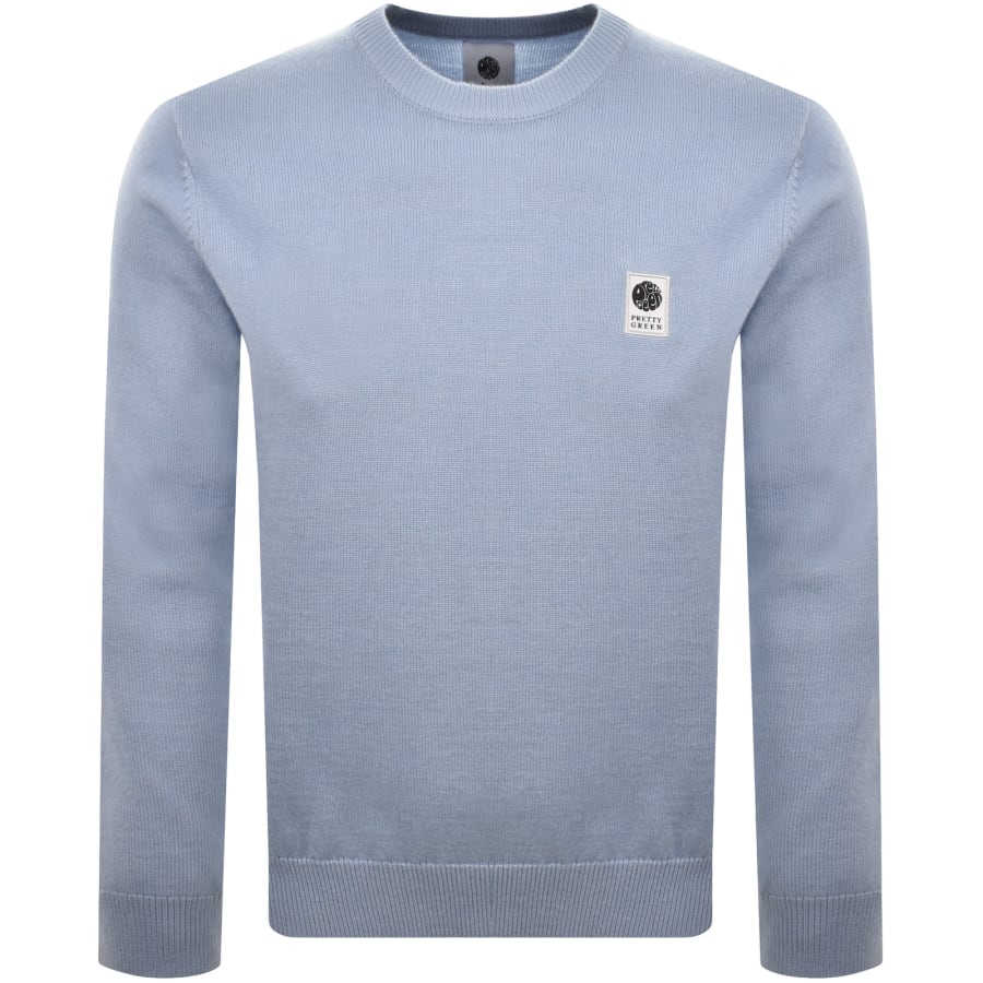Image number 1 for Pretty Green Merino Blend Knit Jumper Blue