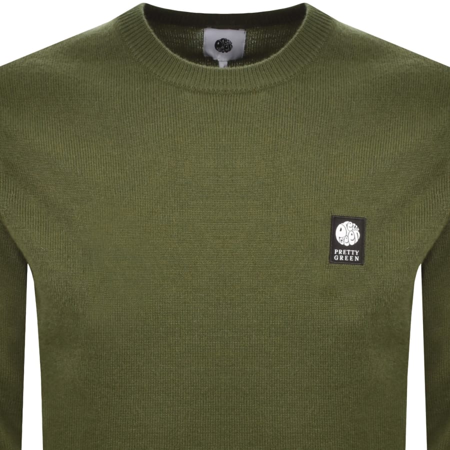 Image number 2 for Pretty Green Merino Blend Knit Jumper Khaki