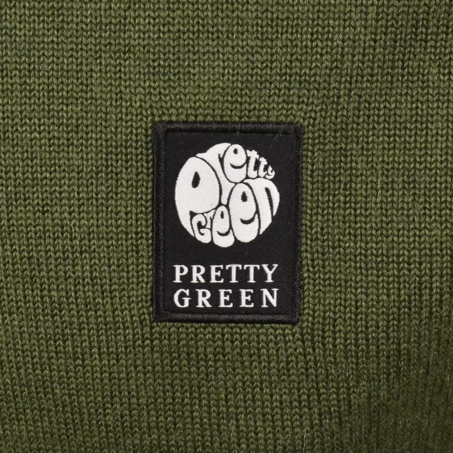 Image number 3 for Pretty Green Merino Blend Knit Jumper Khaki