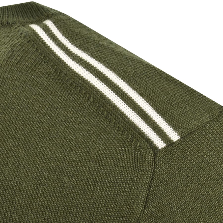 Image number 4 for Pretty Green Merino Blend Knit Jumper Khaki