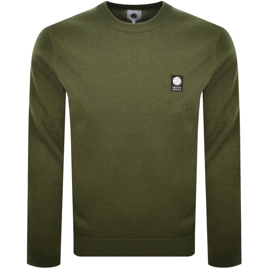 Image number 1 for Pretty Green Merino Blend Knit Jumper Khaki