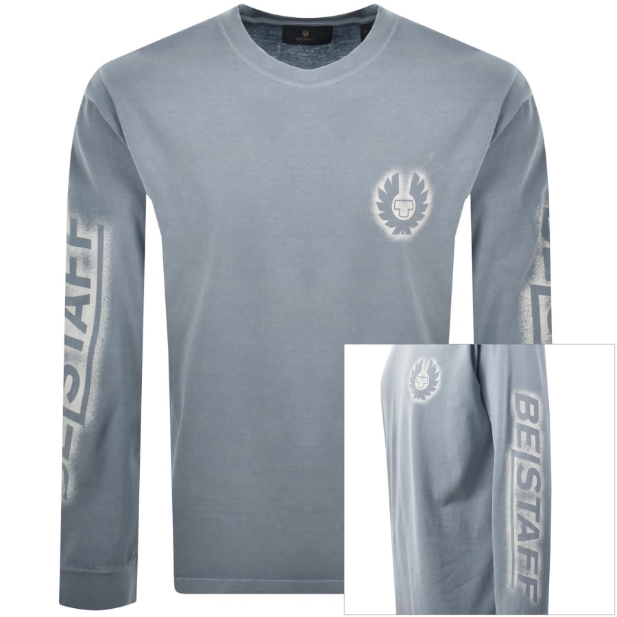 Image number 1 for Belstaff Competition Long Sleeve T Shirt Blue