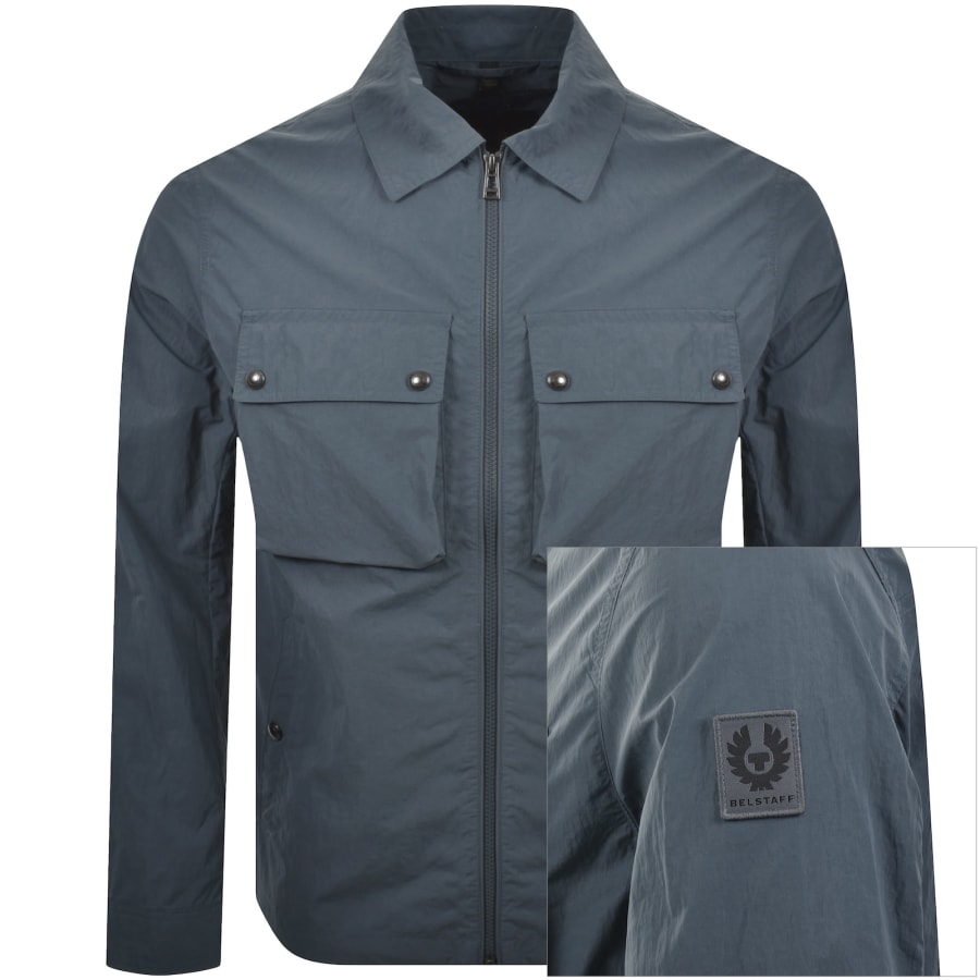 Image number 1 for Belstaff Tourer Overshirt Petrol Blue