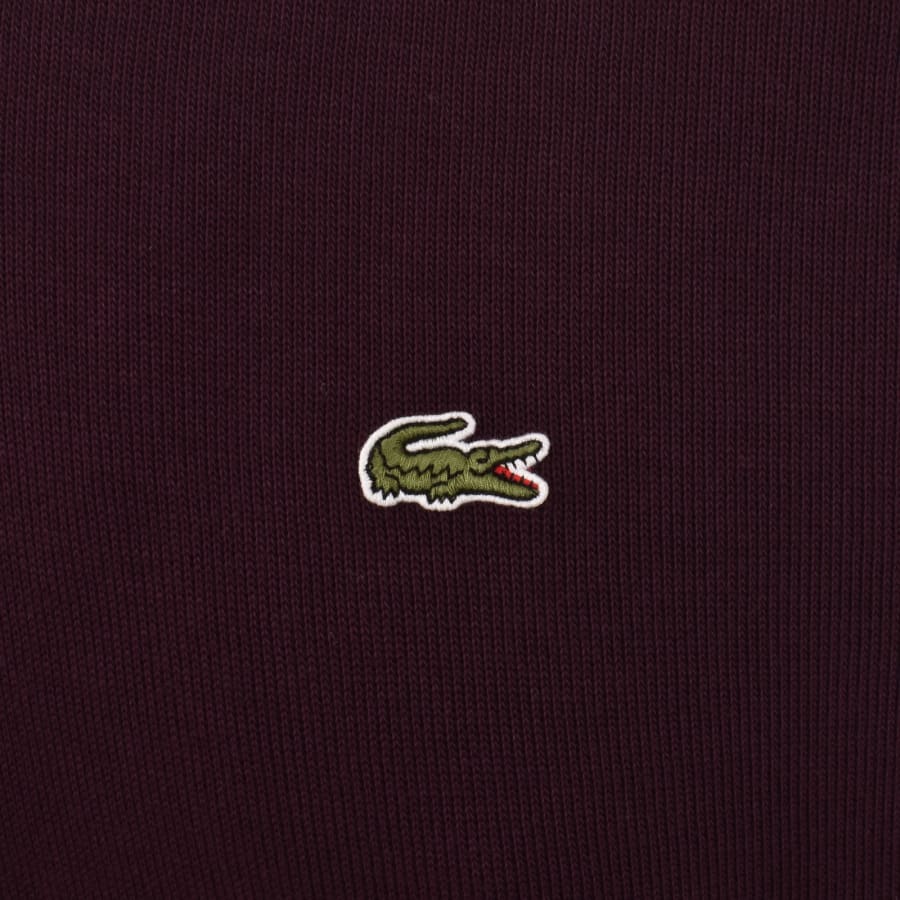 Image number 3 for Lacoste Quarter Zip Sweatshirt Burgundy