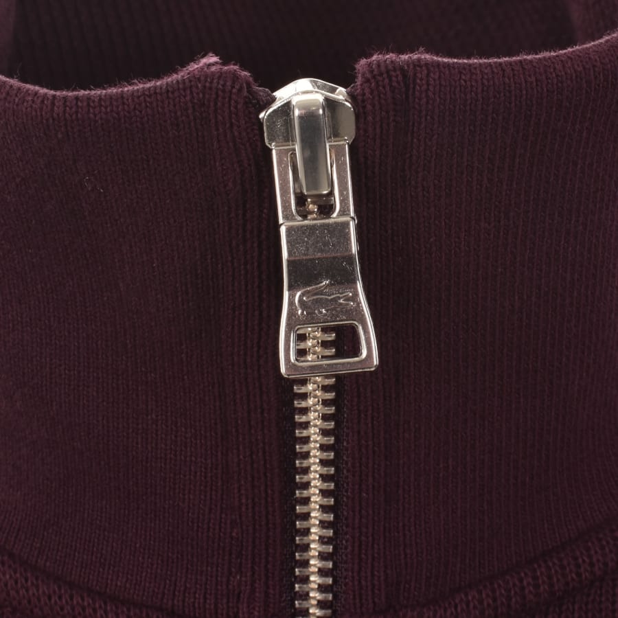 Image number 4 for Lacoste Quarter Zip Sweatshirt Burgundy