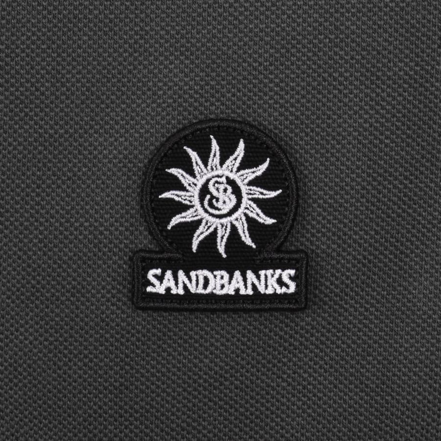 Image number 3 for Sandbanks Badge Logo Polo T Shirt Grey