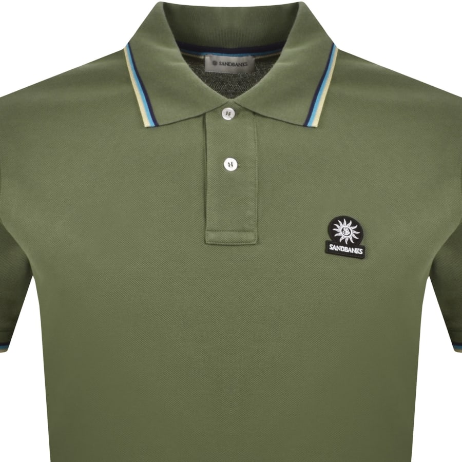 Image number 2 for Sandbanks Badge Logo Polo T Shirt Green