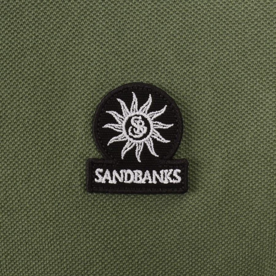 Image number 3 for Sandbanks Badge Logo Polo T Shirt Green