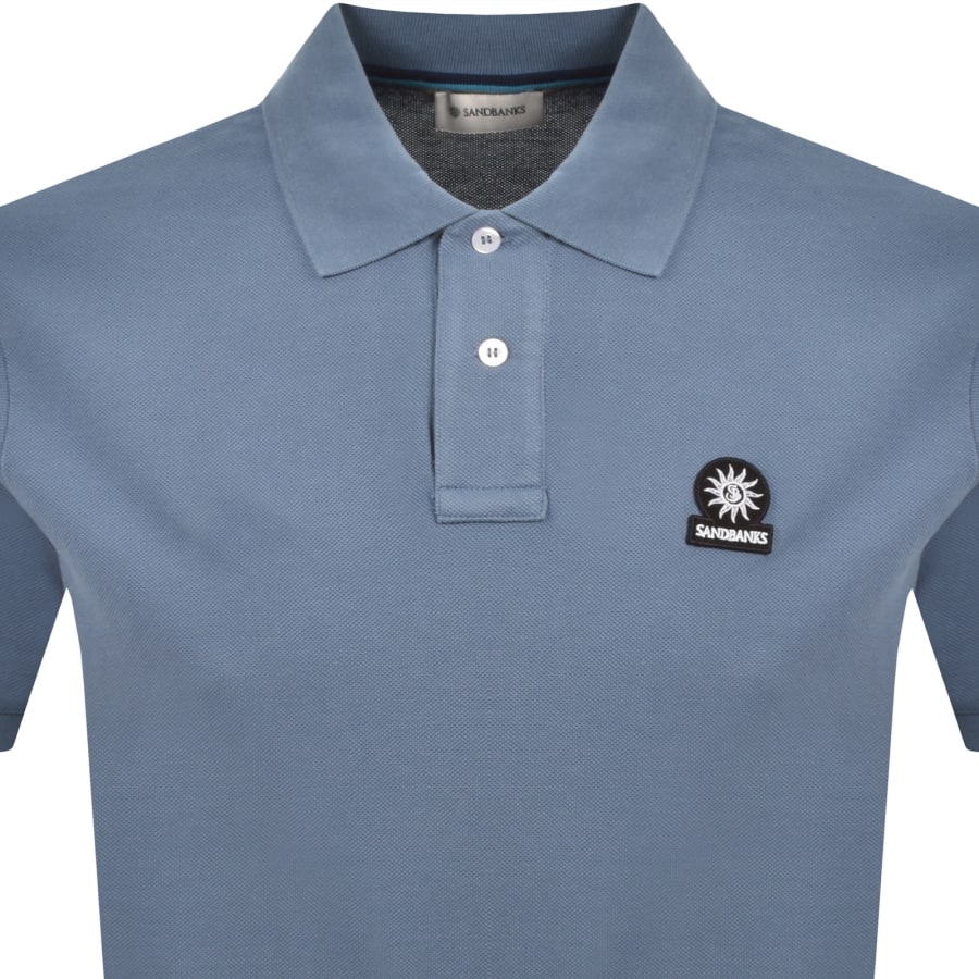 Image number 2 for Sandbanks Badge Logo Polo T Shirt Blue