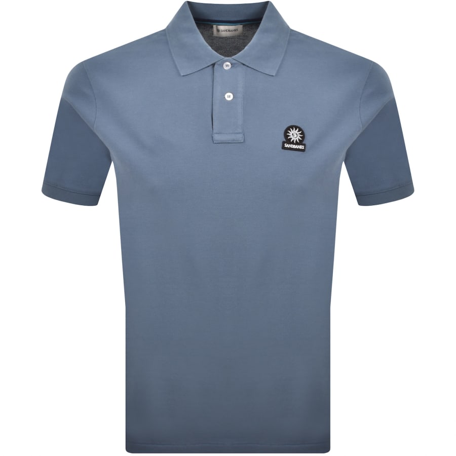 Image number 1 for Sandbanks Badge Logo Polo T Shirt Blue