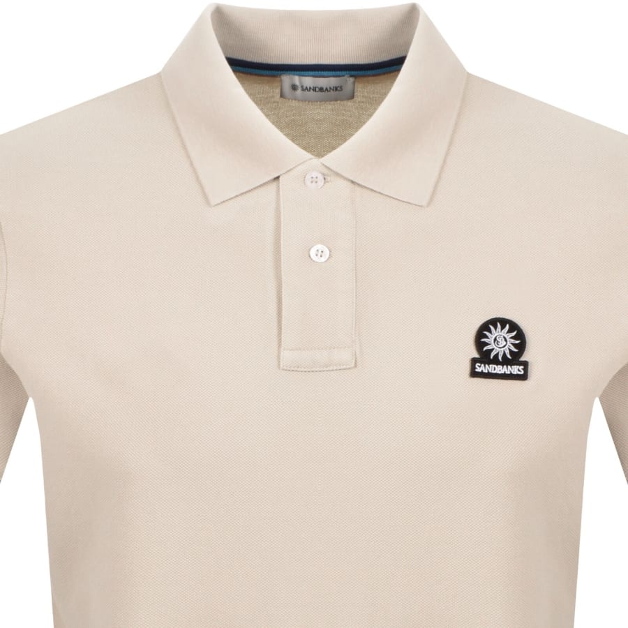 Image number 2 for Sandbanks Badge Logo Polo T Shirt Beige