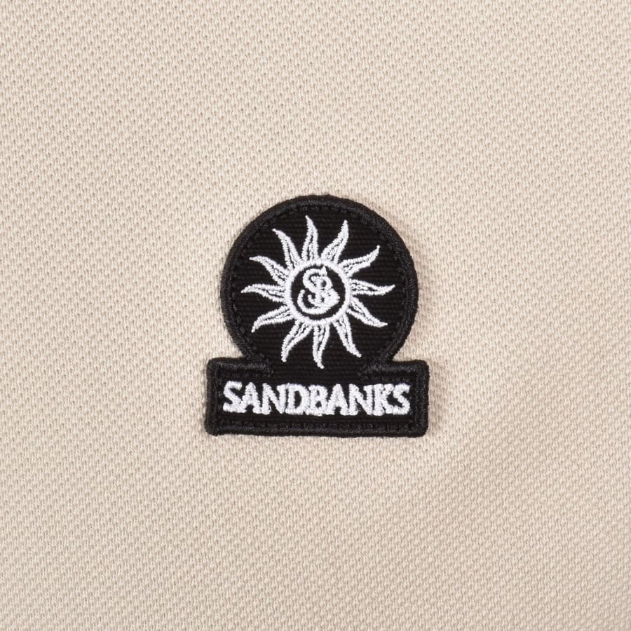 Image number 3 for Sandbanks Badge Logo Polo T Shirt Beige