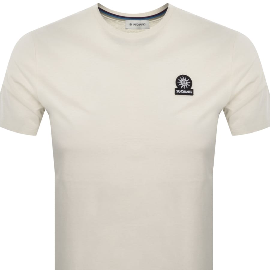 Image number 2 for Sandbanks Badge Logo T Shirt Beige