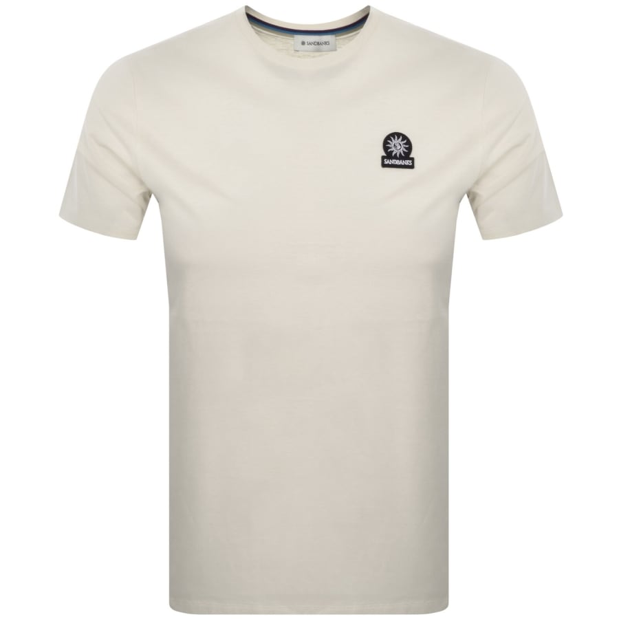 Image number 1 for Sandbanks Badge Logo T Shirt Beige