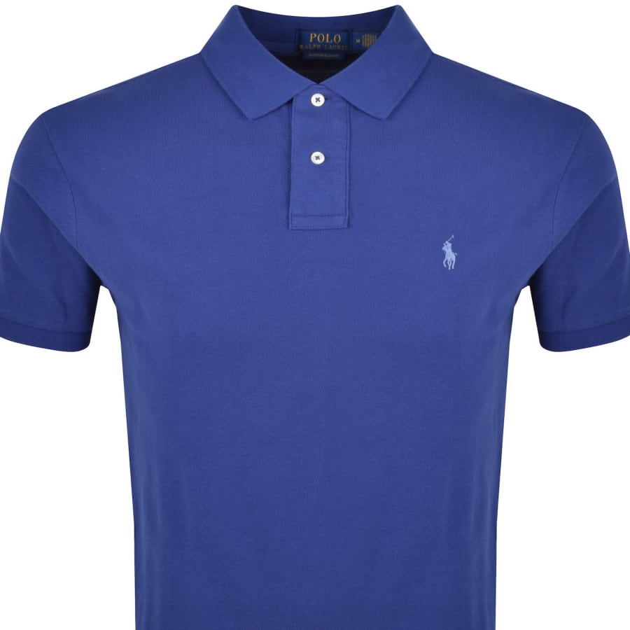 Image number 2 for Ralph Lauren Custom Slim Polo T Shirt Blue