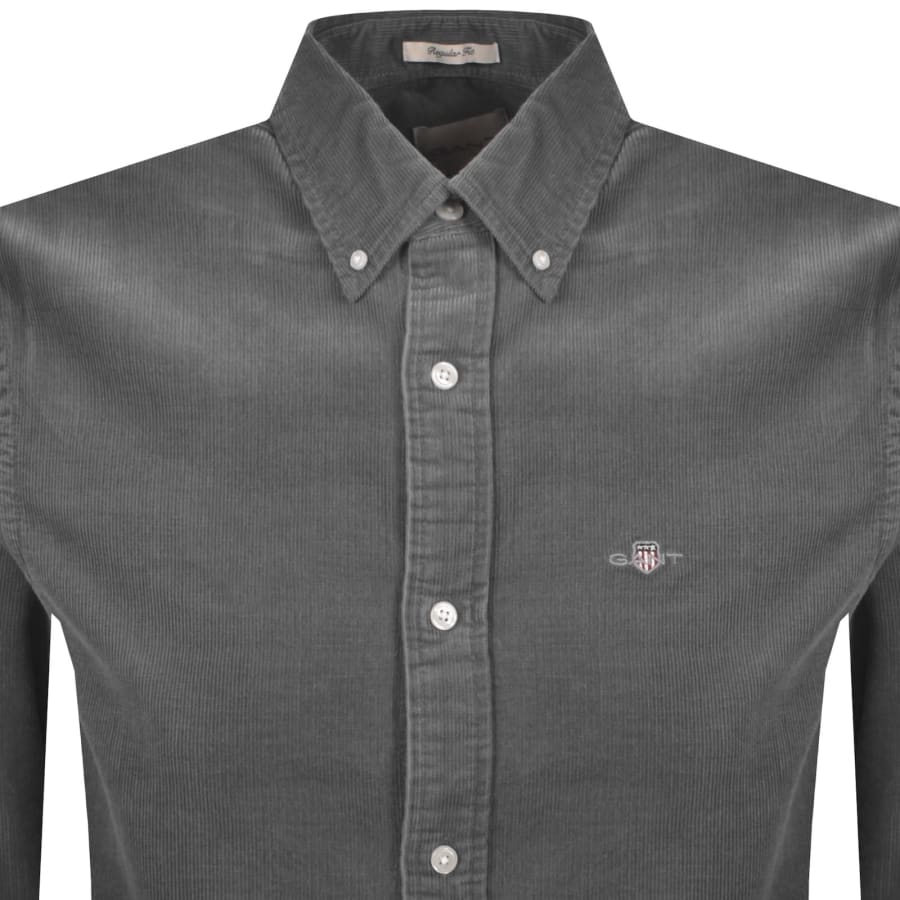 Image number 2 for Gant Corduroy Long Sleeved Shirt Grey