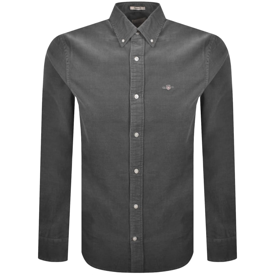 Image number 1 for Gant Corduroy Long Sleeved Shirt Grey
